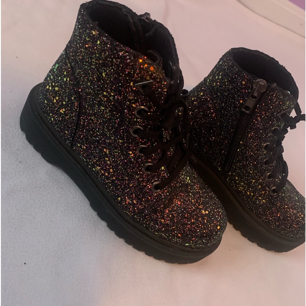 Glitter platform boots